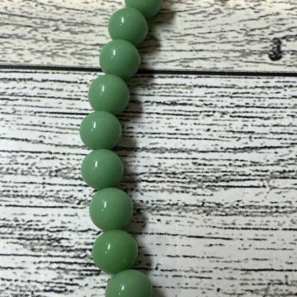 LOTUS LADY Faux Green Pearl 16" Necklace Vintage - Picture 4 of 8